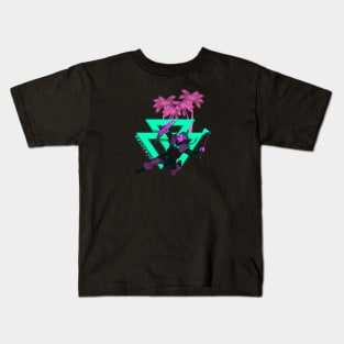 Neon Viking Vaporwave Aesthetic Ragnar Kids T-Shirt